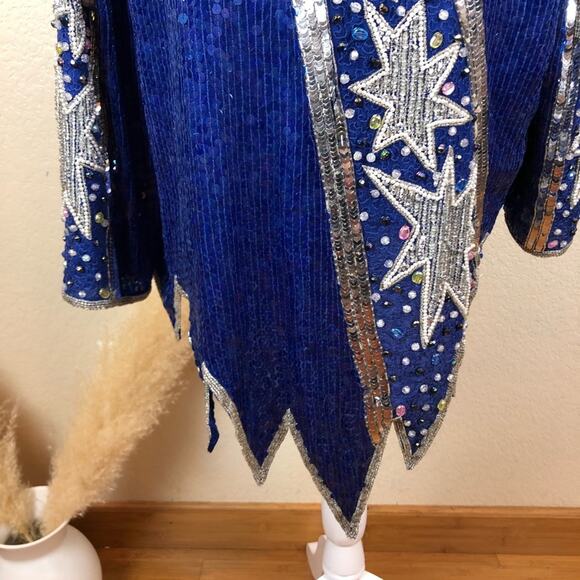 Judith Ann Creations Sequin Star Silk Tunic Dress - Picture 5 of 14